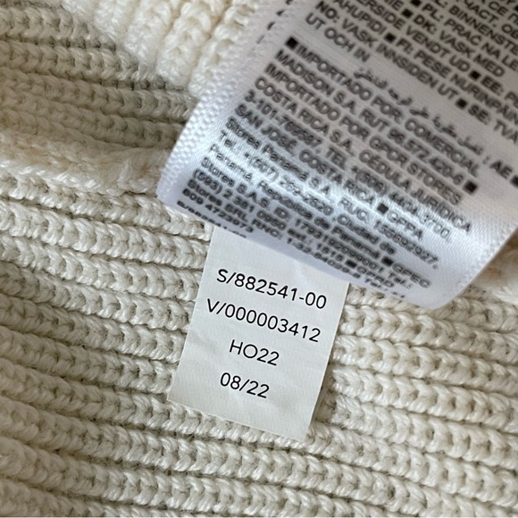 Athleta Ivory Switchback Merino Wool Cotton Blend Sweater Oversized sz Small - Picture 11 of 11